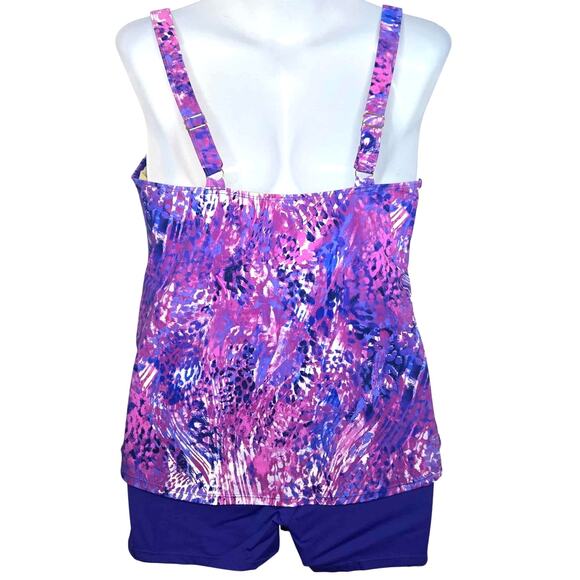 Kim Gravel x Swimsuits For All Fly Away Tankini & 5" Boy Short Size 16 - Picture 2 of 4